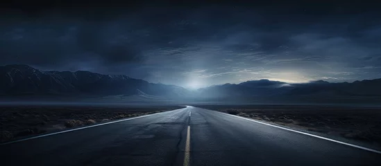 Foto op Canvas Deserted highway after dark. © AkuAku