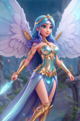 A Mesmerizing Portrait of an Attractive Fairy with Ethereal Wings, Radiating Magical Grace and Whimsical Beauty, attractive fairy 3d portrait, generative ai