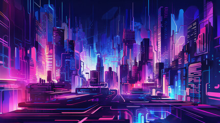Cyberpunk Metropolis Generate by AI.