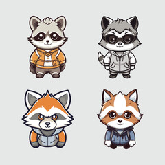 Obraz premium Racoon tshirt design kawaii style colorful