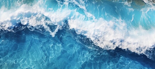Top view ocean wave background. Generative AI technology.