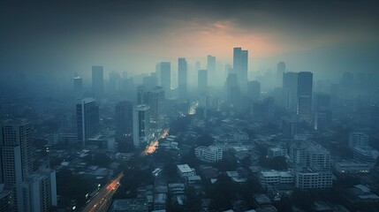 Air pollution in city, Generative AI