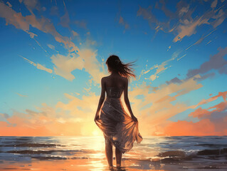 seaside beauty background,created with Generative AI tecnology.