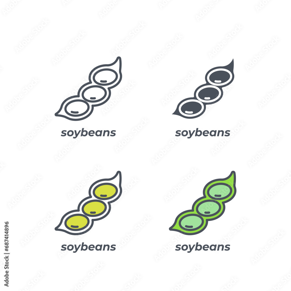 Poster vector sign of the soybeans symbol isolated on a white background. icon color editable.