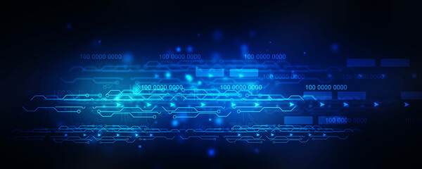 Naklejka premium 2d illustration Abstract futuristic electronic circuit technology background