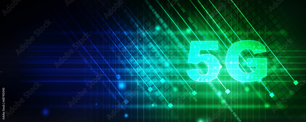 Aufkleber 2d rendering 5g network 5g connection