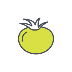 Vector sign of the tomato symbol isolated on a white background. icon color editable.