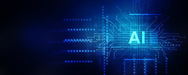 2d illustration Artificial Intelligence (AI) concept
