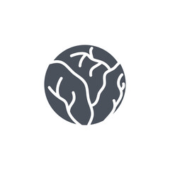Vector sign of the brussel sprouts symbol isolated on a white background. icon color editable.