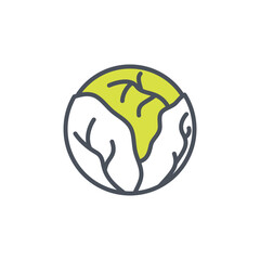Vector sign of the brussel sprouts symbol isolated on a white background. icon color editable.