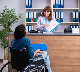 Young patient at the reception in the hospital