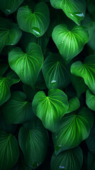 みずみずしい緑の葉のクローズアップイメージ