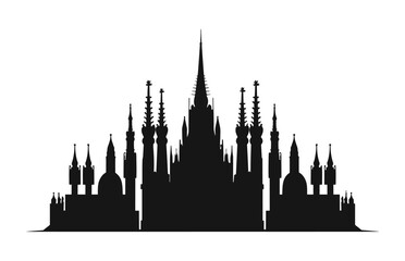 Sagrada Familia silhouette vector isolated on a white background, La Sagrada Familia Black silhouette