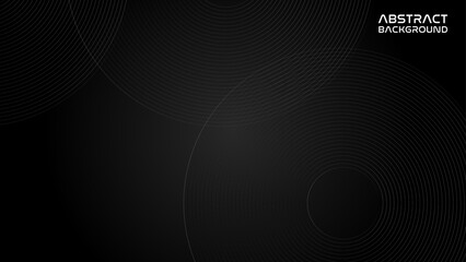 Abstract grey and red circle line vector on dark background. Modern simple overlap circle lines texture creative design. Futuristic technology concept. Suit for poster, banner, brochure, website.