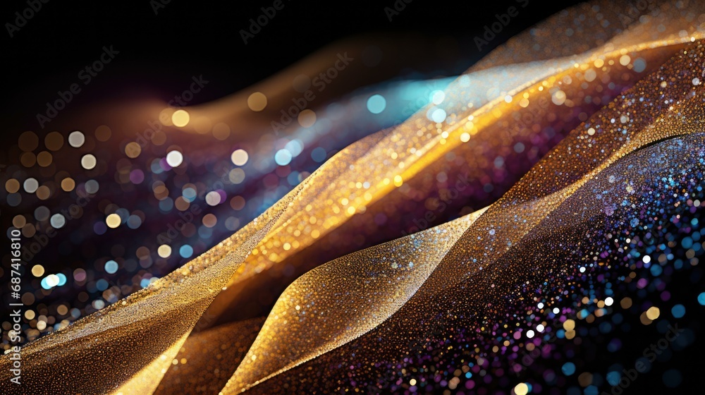 Poster a vibrant abstract background with sparkling lights. generative ai.