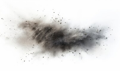 flying debris with dust isolated, Generative AI - obrazy, fototapety, plakaty