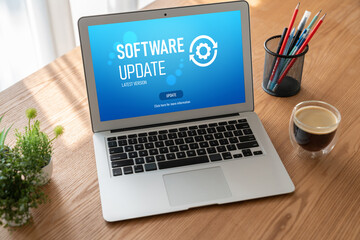 Software update on computer for modish version of device software upgrade