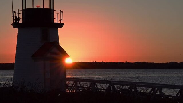 Sunrise at Brant Point Lighthouse, Nantucket Island, Massachusetts, USA