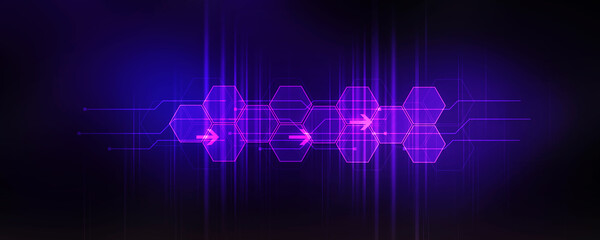 2d illustration Abstract futuristic electronic circuit technology background