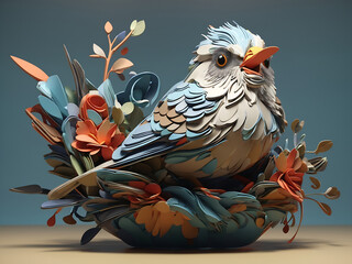 3D Bird Generated With AI