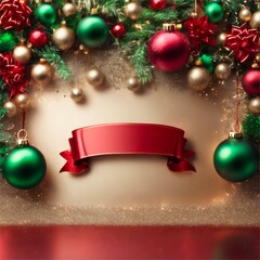 Merry Christmas banner with blank space background 