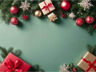 Merry Christmas banner with blank space background 