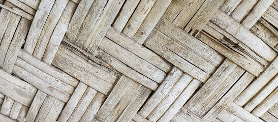 The texture of the bamboo woven wall, the background of the bamboo woven wall, taken at close range