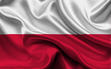 High detailed flag of Poland. National Poland flag. Europe. 3D illustration.