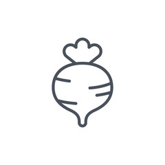 Vector sign of the beetroot symbol isolated on a white background. icon color editable.