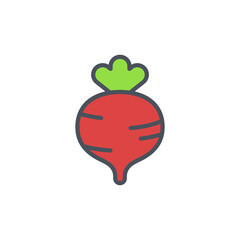 Vector sign of the beetroot symbol isolated on a white background. icon color editable.