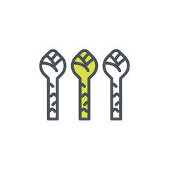 Vector sign of the asparagus symbol isolated on a white background. icon color editable.