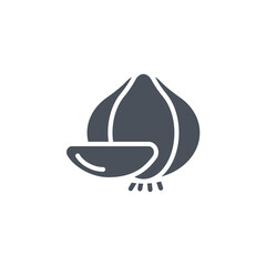 Vector sign of the garlic symbol isolated on a white background. icon color editable.