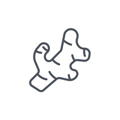Vector sign of the ginger symbol isolated on a white background. icon color editable.