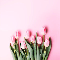 Fototapeta premium Bouquet of pink tulips flowers