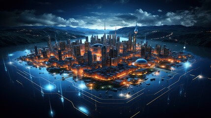Obraz premium Internet of Things, Generative AI