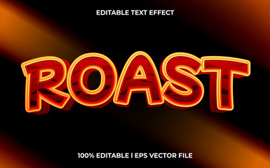 Roast 3d text effect, editable text for template headline