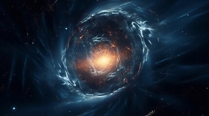 with stars, nebulae, and black holes. vortex hyperspace tunnel, science fiction adventure