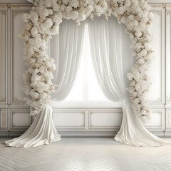 Background wedding with floral generative AI