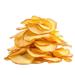 dried apple slices isolated on transparent background,transparency 