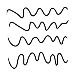 Set of wavy, zigzag, criss-cross lines. Vector illustration
