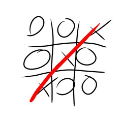 Tic tac toe game. Vector illustration on a white background.