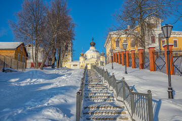 A winter day in a provincial town. Myshkin, Yaroslavl region. Russia
