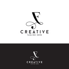 Letter F infinity logo premium and abstract concept