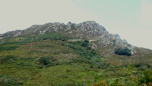 Pretty landscape of the Rhune with its famous little train allowing access to the summit