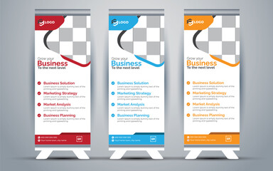 Business Marketing rollup banner design, corporate Business rollup banner Template Design.