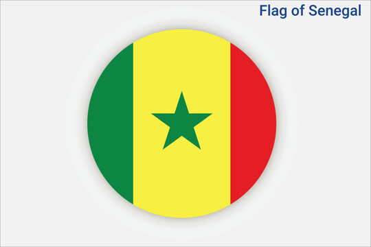 High detailed flag of Senegal. National Senegal flag. Africa. 3D illustration.