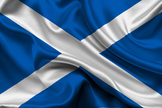 High detailed flag of Scotland. National Scotland flag. Europe. 3D illustration.