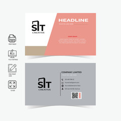Professional business card design vector file, elegant, minimalist
