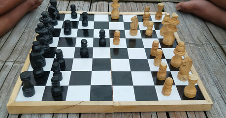 A game of chess, taken at close range