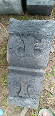 Burial tombstone, taken at close range